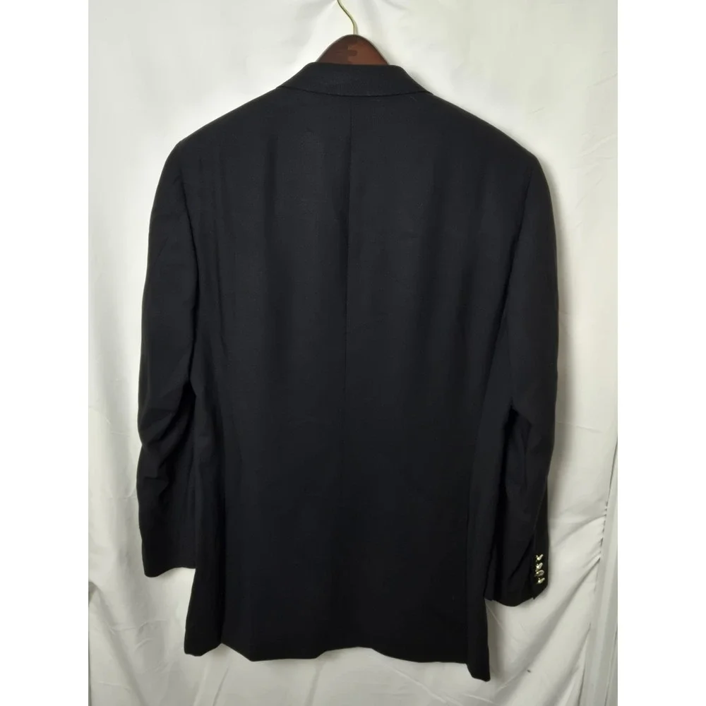 Canali Italy Woolmark Pura Lana Vergine‎ 54 mens blue suit jacket gold button